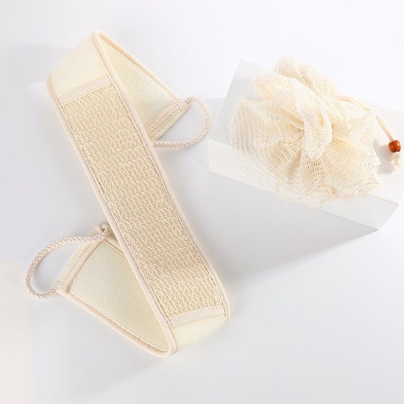 浴花拉背条两件套 棉麻米色亲肤洗浴搓背起泡网洗澡搓泥卫浴用品,家庭/个人清洁工具,浴刷,淘宝优惠券,粉丝福利购,淘宝优惠卷