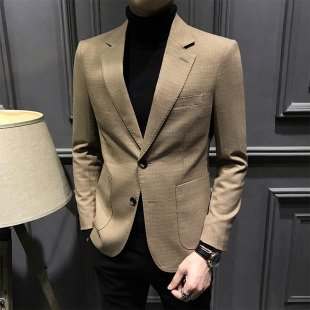 西服休闲修身 高档男式 单西高端修身 新款 外套 商务西装 春秋高级男士