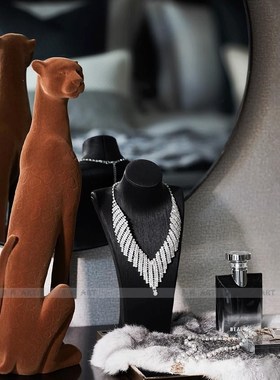 简约奢样板帽梳台套装饰摆设道现代轻房衣间妆衣柜托盘件套装具