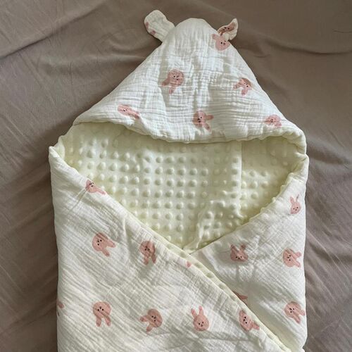 婴儿包被夏季薄款产房初生宝宝豆豆绒抱被新生儿T用品碎花抱毯纯