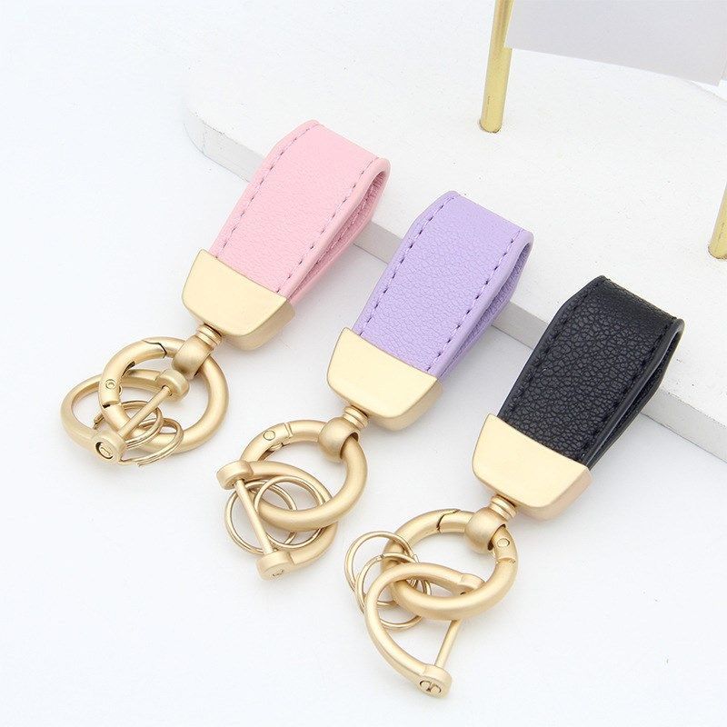 法式短款小羊纹钥匙扣电镀珍珠金潮牌汽车钥匙链可爱皮绳情侣挂饰,特色手工艺,其他特色工艺品,淘宝优惠券,粉丝福利购,淘宝优惠卷