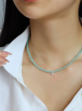 时尚轻奢小众简约锆石通体925银项链女百搭高级感精致简约锁骨链