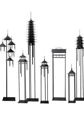 大型造景工艺品新中式凉亭落地摆件售楼处酒店过道走廊装饰品庭院