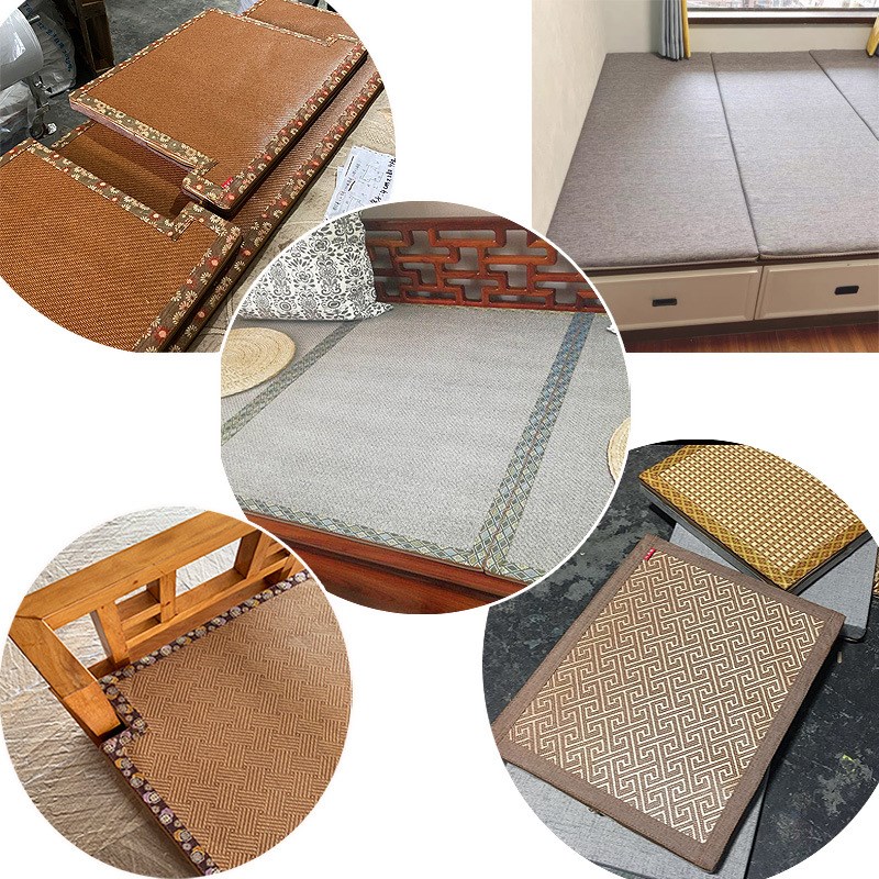 实木餐椅椰棕垫加硬太师椅垫官帽圈椅夏季仿藤凉席坐垫可拆洗座垫