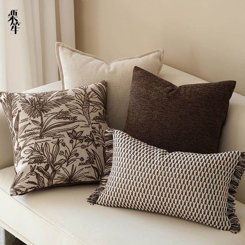 美拉德复古棕色系抱枕高级感枕套客厅沙发抱枕靠垫民宿艺术感靠枕