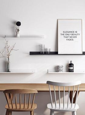 北欧墙上铁艺一字板置物架简约现代电视沙发墙壁装饰架相框架搁板