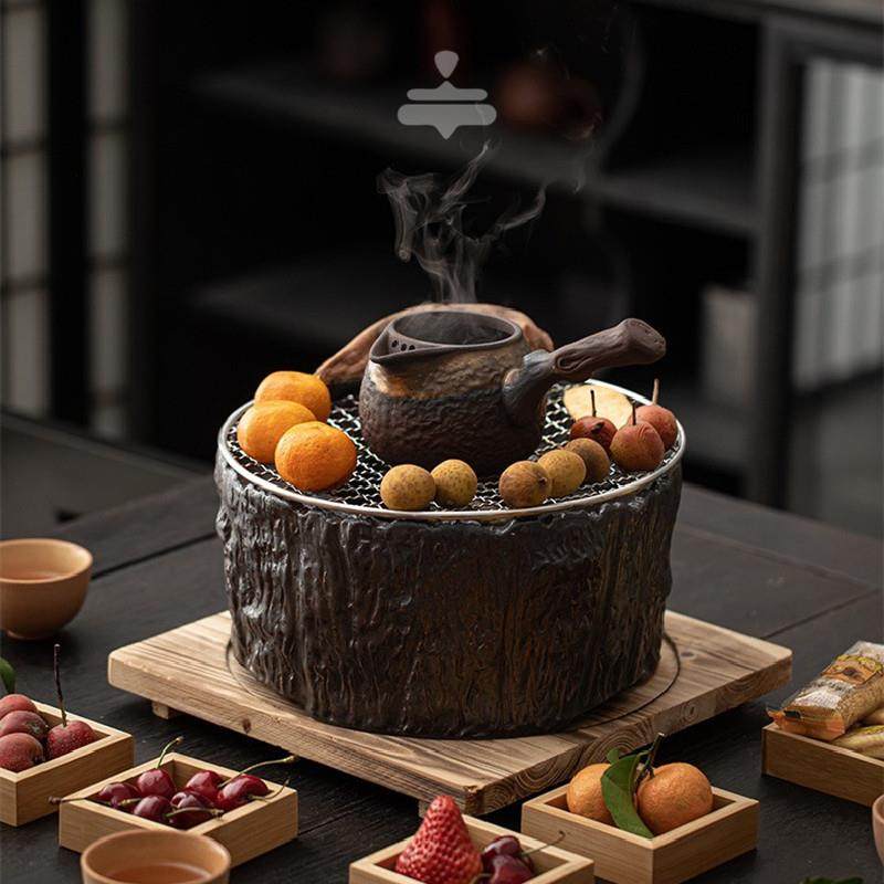 围炉煮茶复古陶壶炭炉烧水泡茶壶套装粗陶明火炭烧温茶炉炭炉火炉,餐饮具,煮茶炉,淘宝优惠券,粉丝福利购,淘宝优惠卷