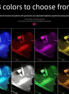 汽车氛围灯改装车载气氛灯36LED车内脚底灯USB七彩声控装饰点烟器