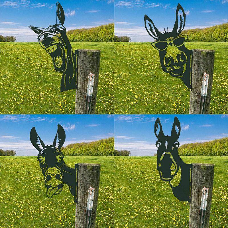 花园栅栏动物装饰品幽默驴户外农舍花园庭院摆件金属铁艺工艺品,家居饰品,户外/庭院摆件,淘宝优惠券,粉丝福利购,淘宝优惠卷