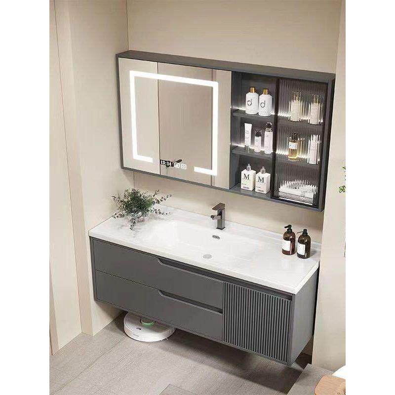 轻奢彩绘门板浴室柜组合现代简约浴室脸盆脸盆柜脸盆套装