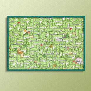 歪瓜不鸭1000片拼图框架裱框70*50画 画框绿色彩色留白卡纸相框挂