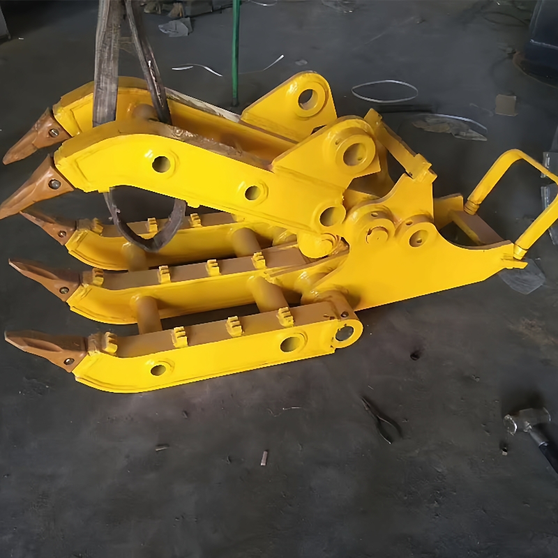 供应75挖机带抓木器360度旋转型夹木机液压抓石器厂家