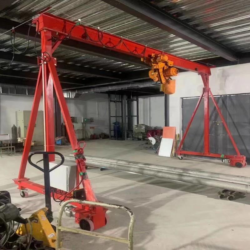 龙门架起重机60度万向旋转移动手推电动无轨升降调节龙门架