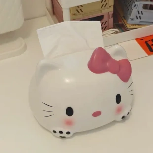 饰摆件kt猫高颜值卡通纸巾盒Hellokitty客厅可爱收纳创意家用 装