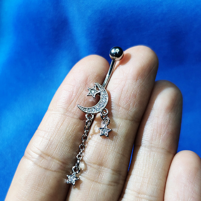 流苏肚脐钉锆石肚脐环