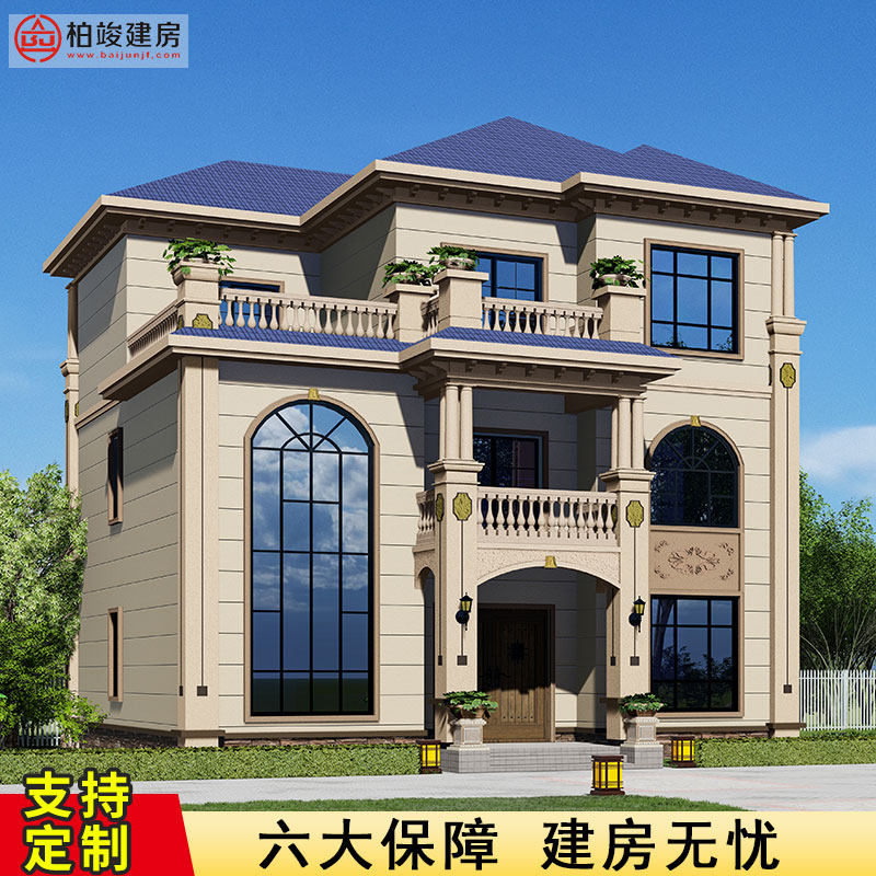 bjjf3613三层欧式别墅设计图纸全套乡村小洋楼新农村自建房经济型