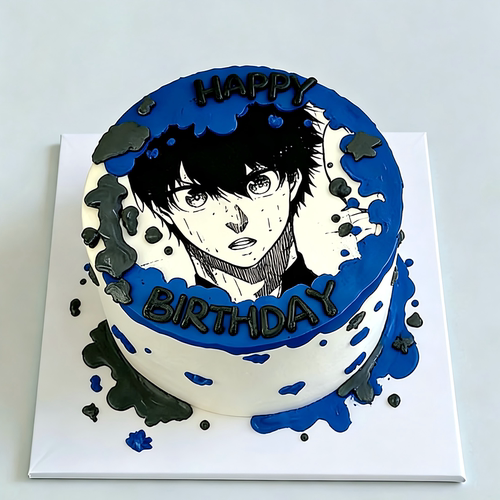 蓝色监狱 生日蛋糕 糖纸 糯米纸打印 蛋糕装饰摆件