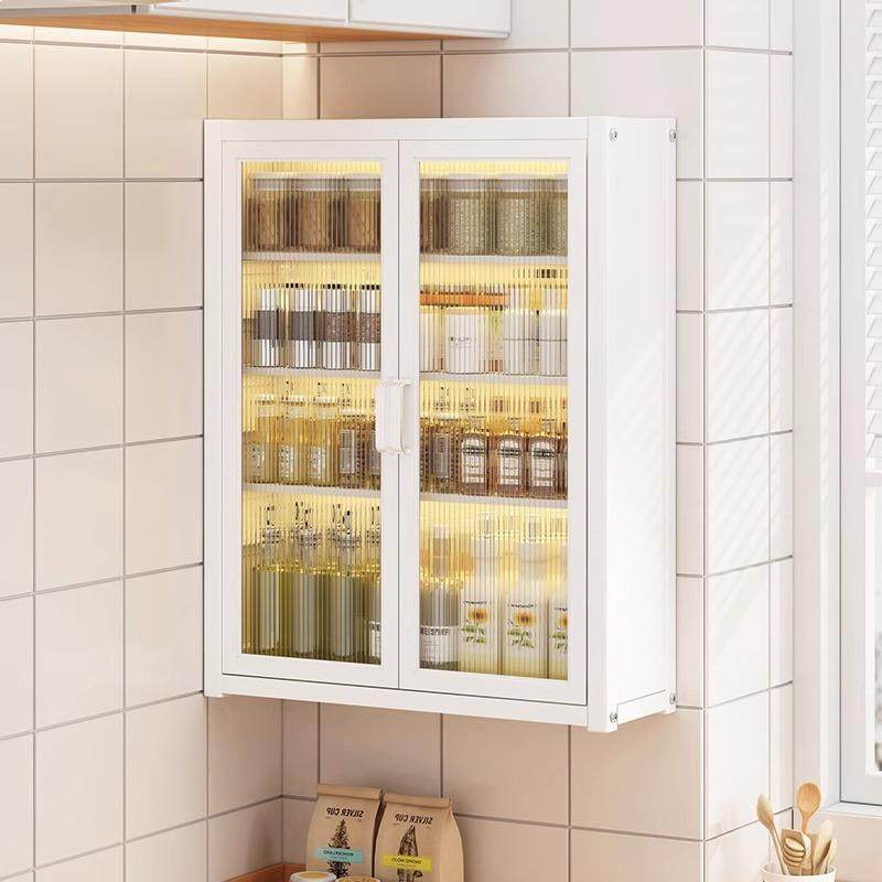 厨房置调料品置物架靠墙壁挂免打孔厨房收纳调料柜带门墙上储物柜,厨房/烹饪用具,调料置物架,淘宝优惠券,粉丝福利购,淘宝优惠卷