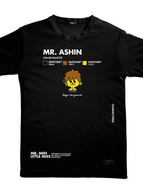 五月天阿信同款 潮牌stayreal奇先生妙小姐联名 MR ASHIN短袖 t恤