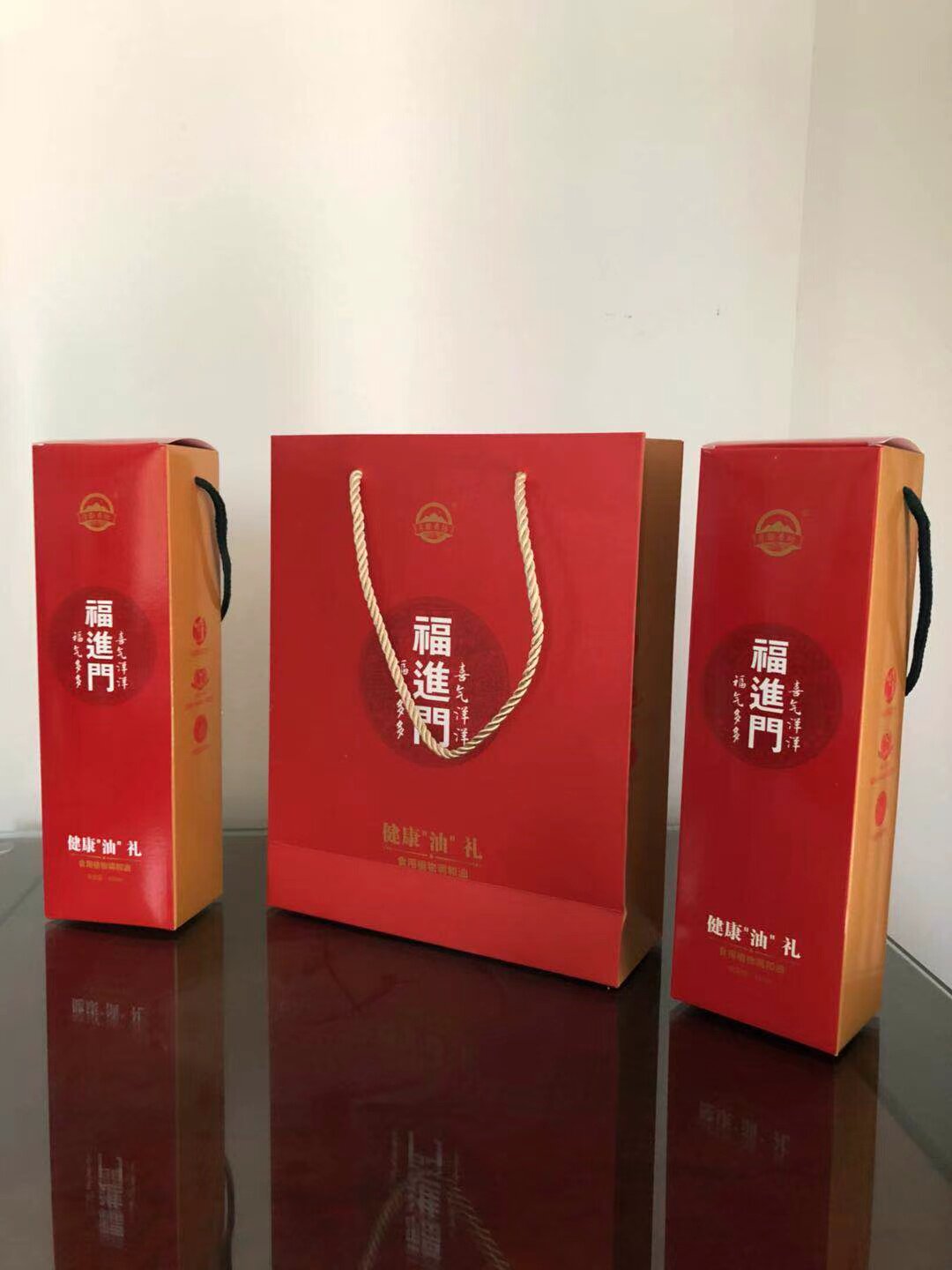 礼盒2瓶装亚麻籽调和油420毫升福进门会销礼品庆典开业随手礼