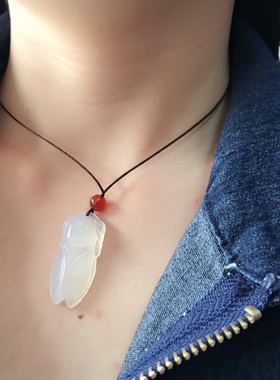 玛瑙蝉联保吉纳登杨名吊坠礼物学生礼品一鸣玉挂件礼物