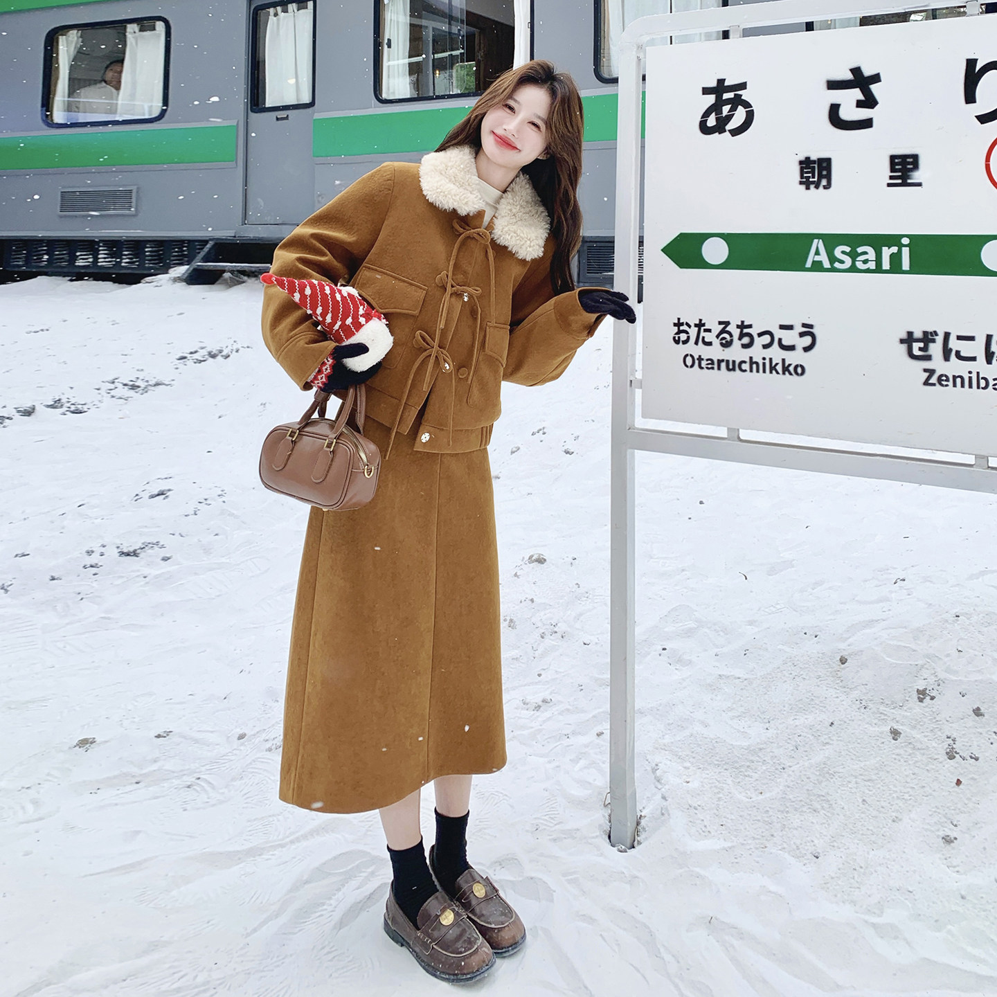 【上新】卡其黄裙子两件套（90绒老标）2C079-4585-p275-k408,女装套装/套裙,2C079