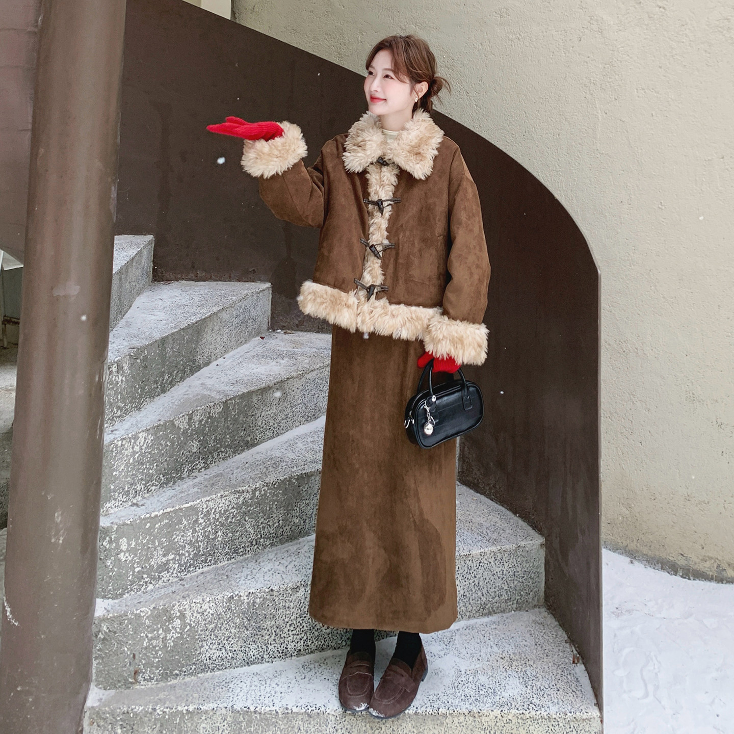 !羊羔毛牛角扣雪尼尔羽绒服套装(90绒老标)079-4567-p275-418,女装套装/套裙,2C079