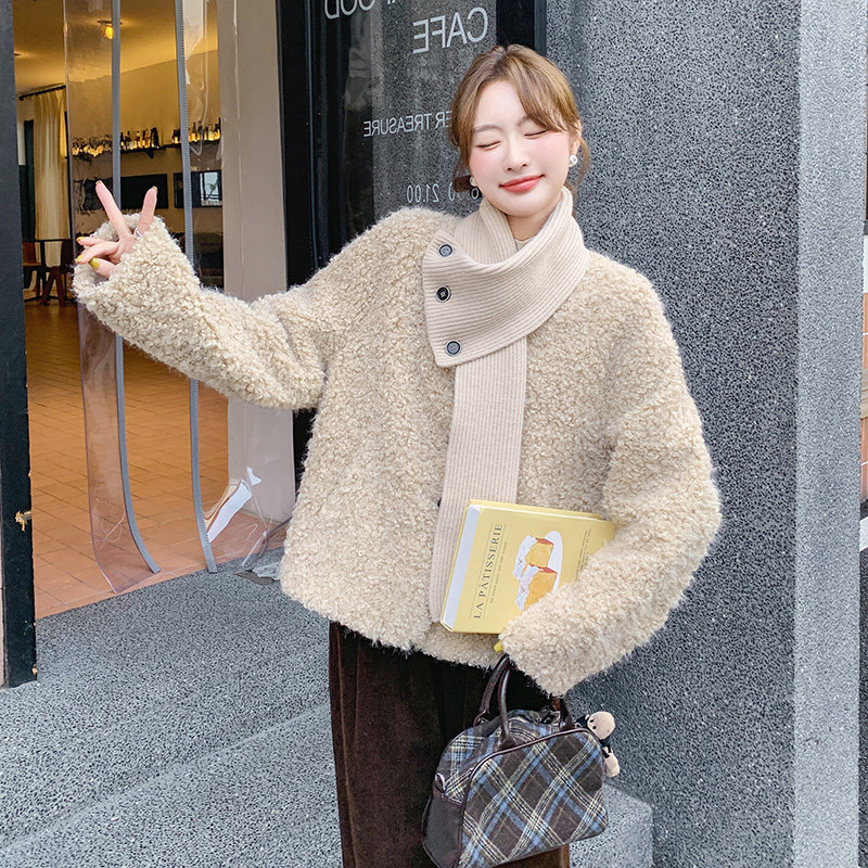 【现货上新！】围巾款皮毛一体外套2C079-3442-p185-k278,女装皮草,2C079