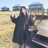 【现上新】一手长灰绿拼70羊毛大衣（送帽）2C079-4546-p305-k458，女装毛呢外套，2C079