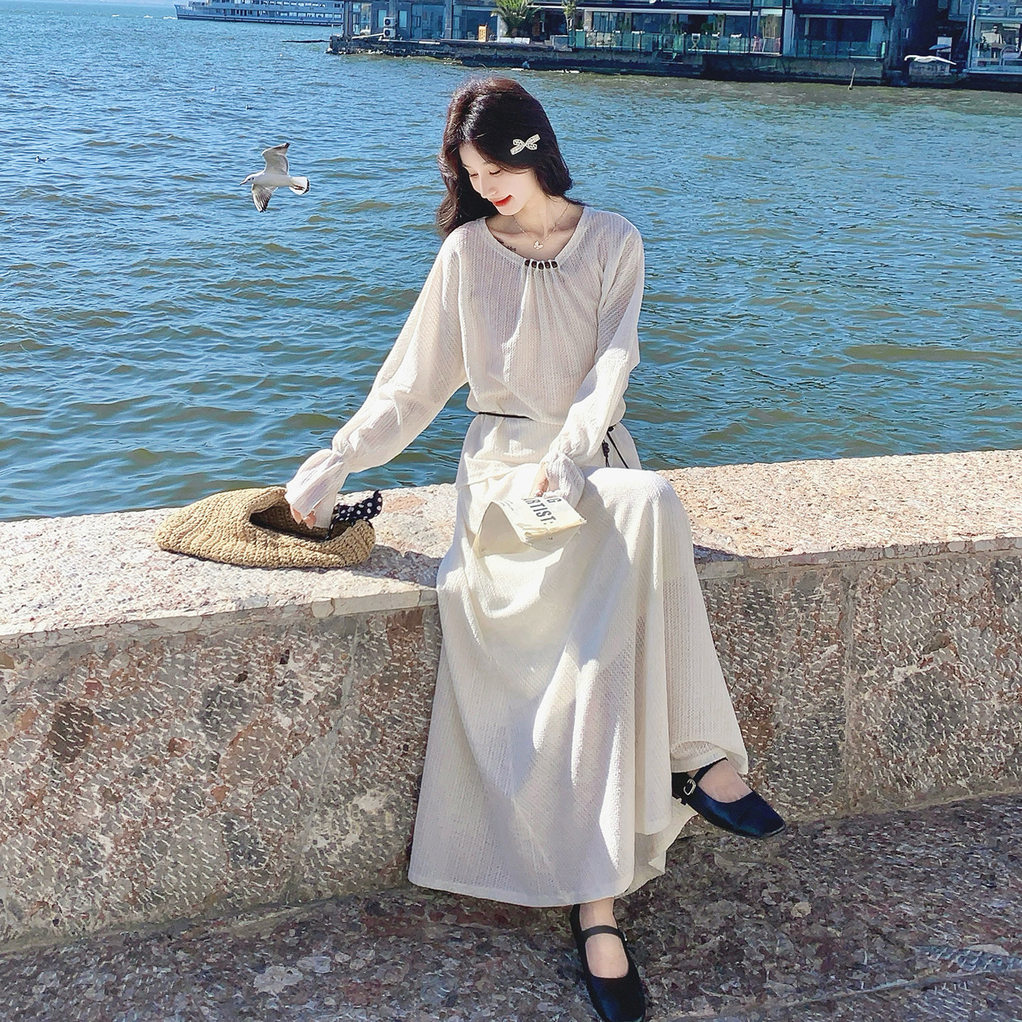【上新】肌理感裙子背心三件套送腰带2C079-2617-p180-k288,女装套装/套裙,2C079