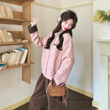【上新！】粉色拼接咖色皮衣2C079-2619-p155-k248，女装皮衣，2C079