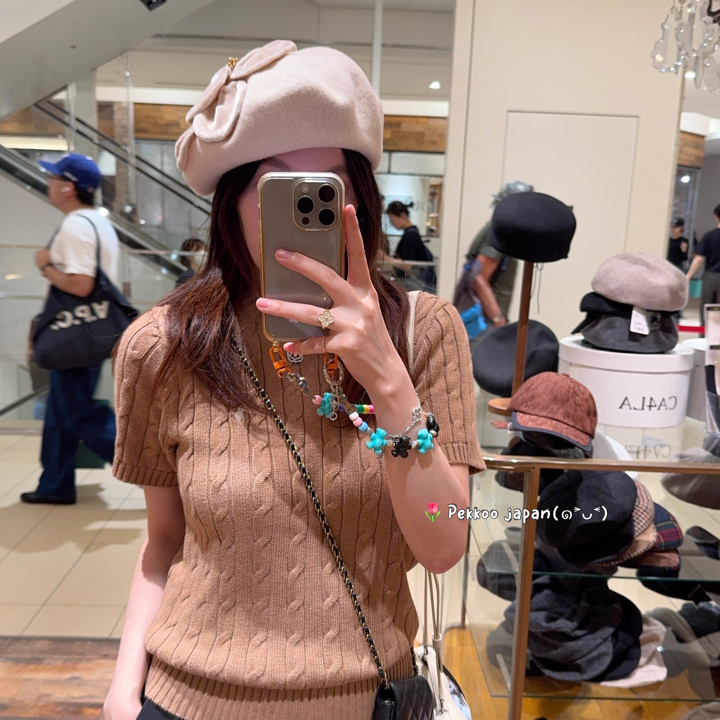 55-58cm CA4LA BRA02269 花びらベレー 秋冬纯羊毛丝绒花朵贝雷帽