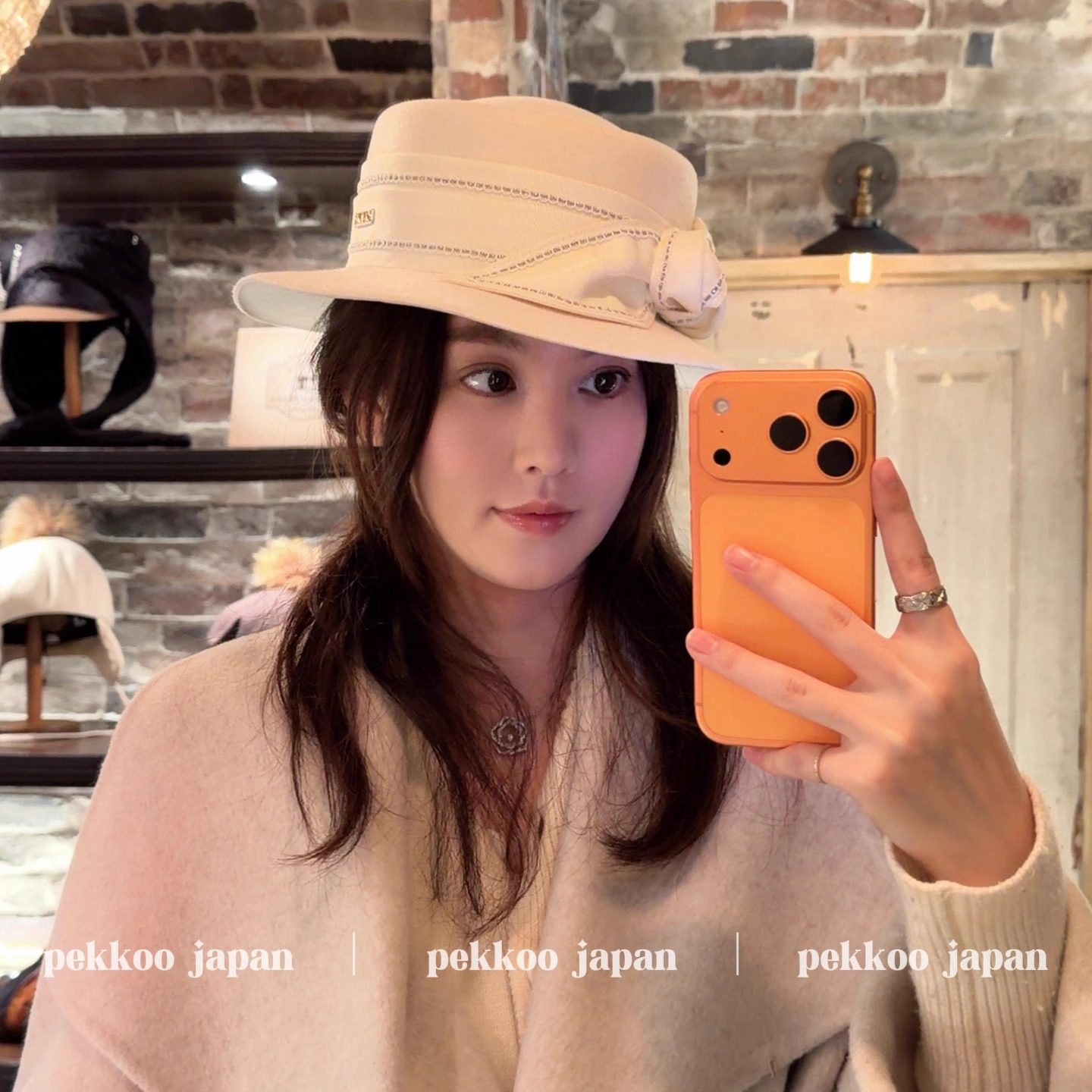 57cm CA4LA CAM50160 STITCHING POKEPIE 优雅花边丝带 羊毛礼帽