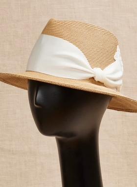 防晒遮阳 2023新款 Athena new york蝴蝶结绣花遮阳帽草帽Camila