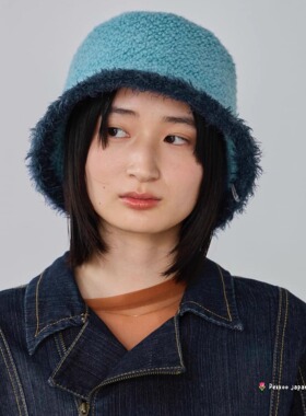 58cm OVERRIDE CURLY FUR RELAX HAT 254090212 可折叠保暖渔夫帽