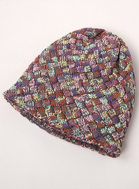 55-60cm CA4LA TKU00320 BASKET KNIT 复古 彩色针织堆堆帽