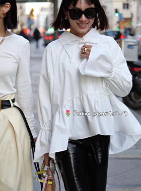 Ayako gypsohila GPS-536 长袖衬衫荷叶边 宽松收腰 日系衬衣