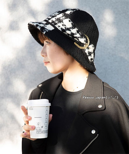 CA4LAKTZ02371渔夫帽羊毛格子