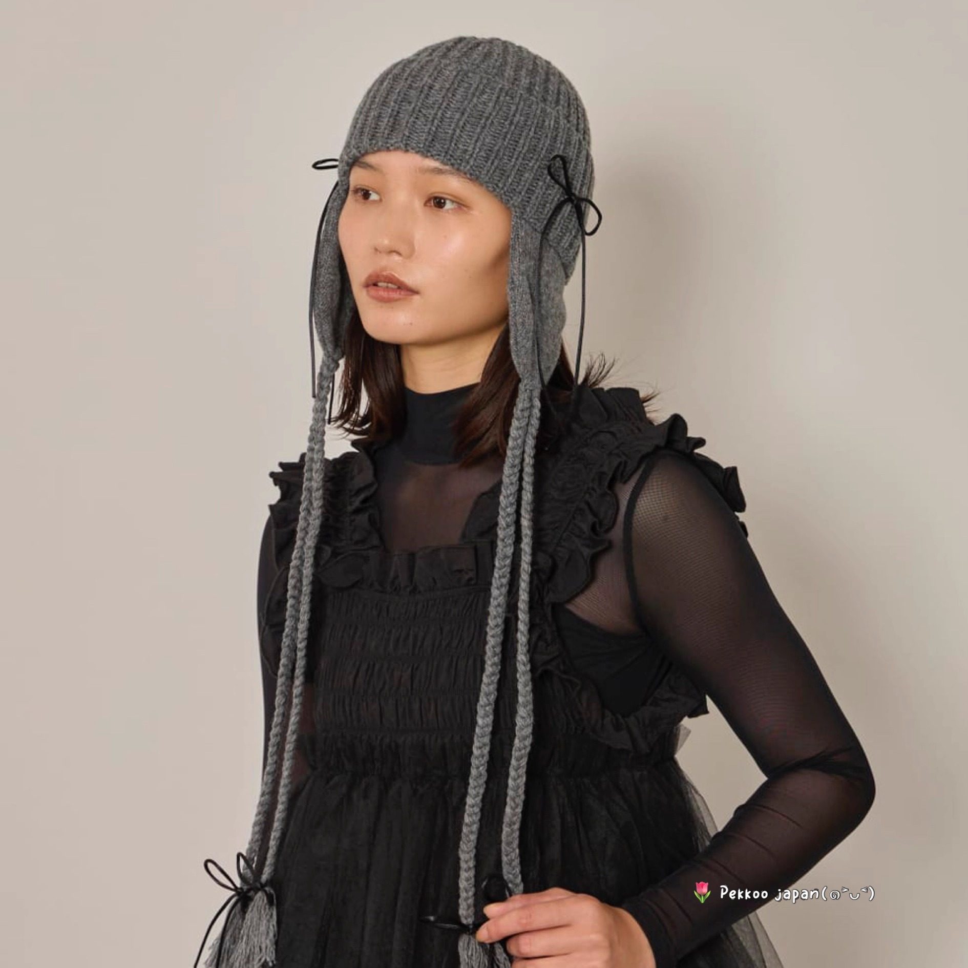 56-58cm Arth x aya mitsuami 254021250 秋冬甜美可洗护耳针织帽