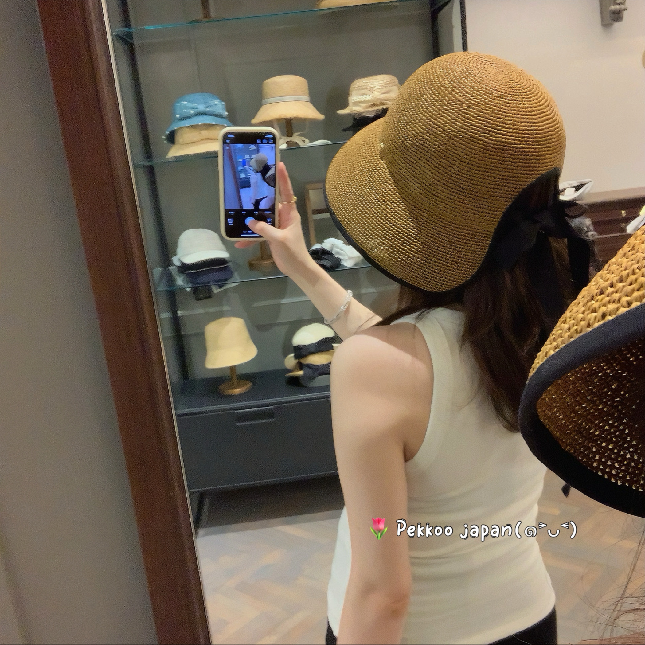 56-58cm CA4LA KTZ02681 ABBIE2 春夏镂空网眼 遮阳草帽 蝴蝶结