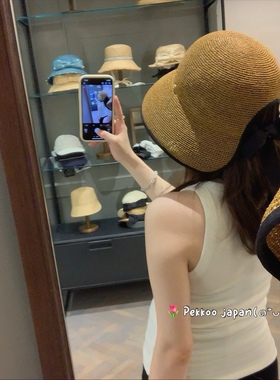 56-58cm CA4LA KTZ02681 ABBIE2 春夏镂空网眼 遮阳草帽 蝴蝶结