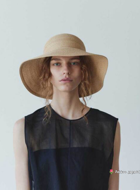 57.5cm mature ha MRB-003 春夏 大帽檐 拉菲草编织遮阳草帽