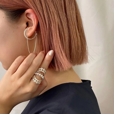 小众设计师风格蕾丝耳环项链