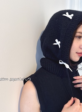 国现 maison kaya 秋冬巴拉克拉法帽 蝴蝶结针织日本制 CON4652