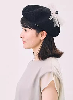 57.5cm CA4LA TOZ00076 PAULA 甜美可爱 珍珠蝴蝶结网纱 贝雷帽
