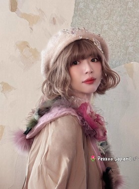 56~58cm CIRQUTURE CIQ197 百搭气质 高级感 珍珠水钻毛绒贝雷帽