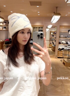 56-60cm CA4LA TOZ00203 SOPHIA CA甜美蝴蝶结刺绣柔软保暖针织帽