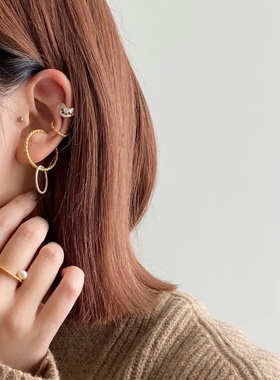 日本代购 Flavour独特蕾丝设计 小众设计师风格 仿古花边耳环331