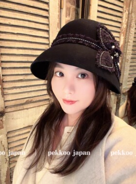 57.5cm CA4LA CHIC FLEUR CAM50153秋冬 羊毛礼帽 花朵装饰渔夫帽