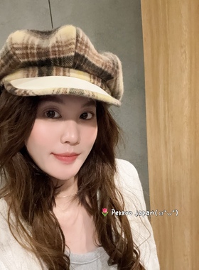 【国现】58cm maison kaya KMY0819英伦风格纹秋冬羊毛八角报童帽